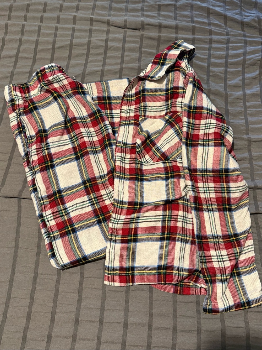 Old Navy Red, White & Black Plaid Kids Pajama Set